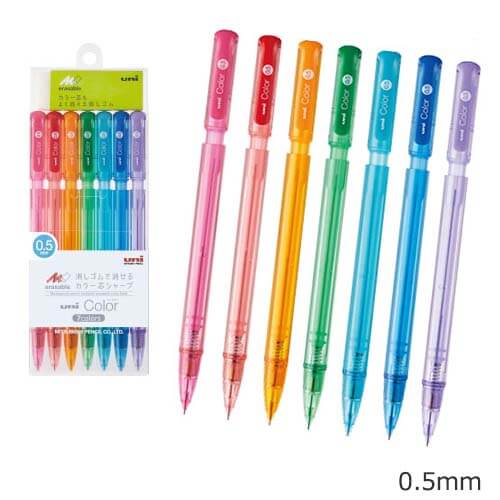 ユニカラー　シャープペン　0.5ｍｍ　7色セットの画像